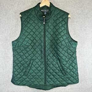 Karen Scott Sport Green Quilted Zip Up Puffer Vest Size XL